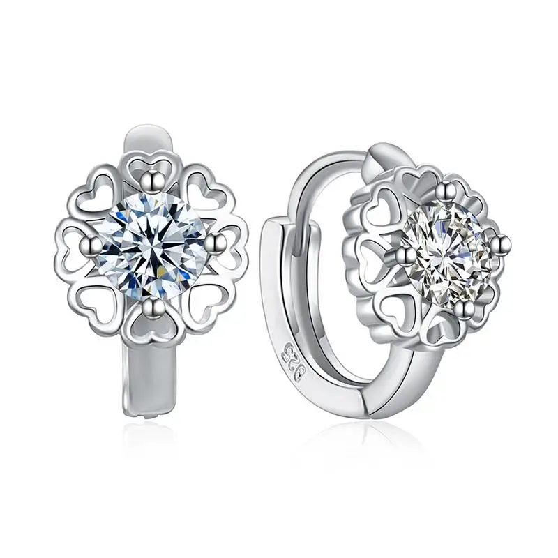 MISANANRYNE, женские серьги-кольца с кристаллами, серебряный цвет, цветок, циркониевые серьги, модные ювелирные изделия для свадебной вечеринки, Серьги Brincos - Окраска металла: R280
