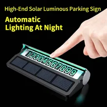 Tarjeta Solar luminosa para estacionamiento temporal de coche, placa de tarjetas de número de teléfono, pegatina, diseño de coche, teléfono oculto, tarjeta, parada de estacionamiento