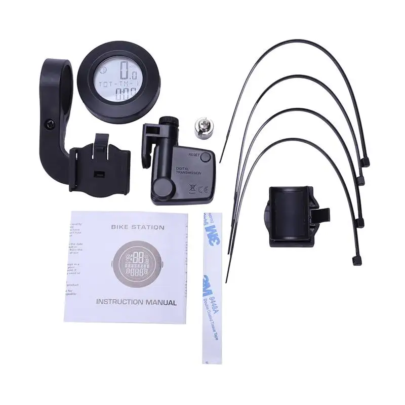 Bicycle Computer Wireless Waterproof Bike Computer Calorie Counter Odometer Counter Display Speedometer Black