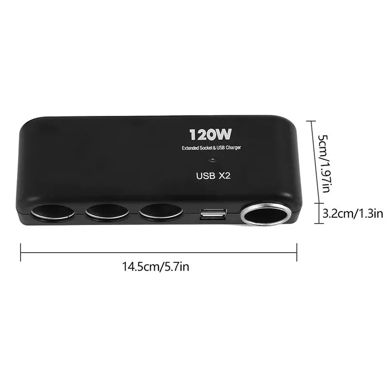 ABS 4 Way 12V 24V Multi Socket разветвитель автомобильного прикуривателя USB зарядное