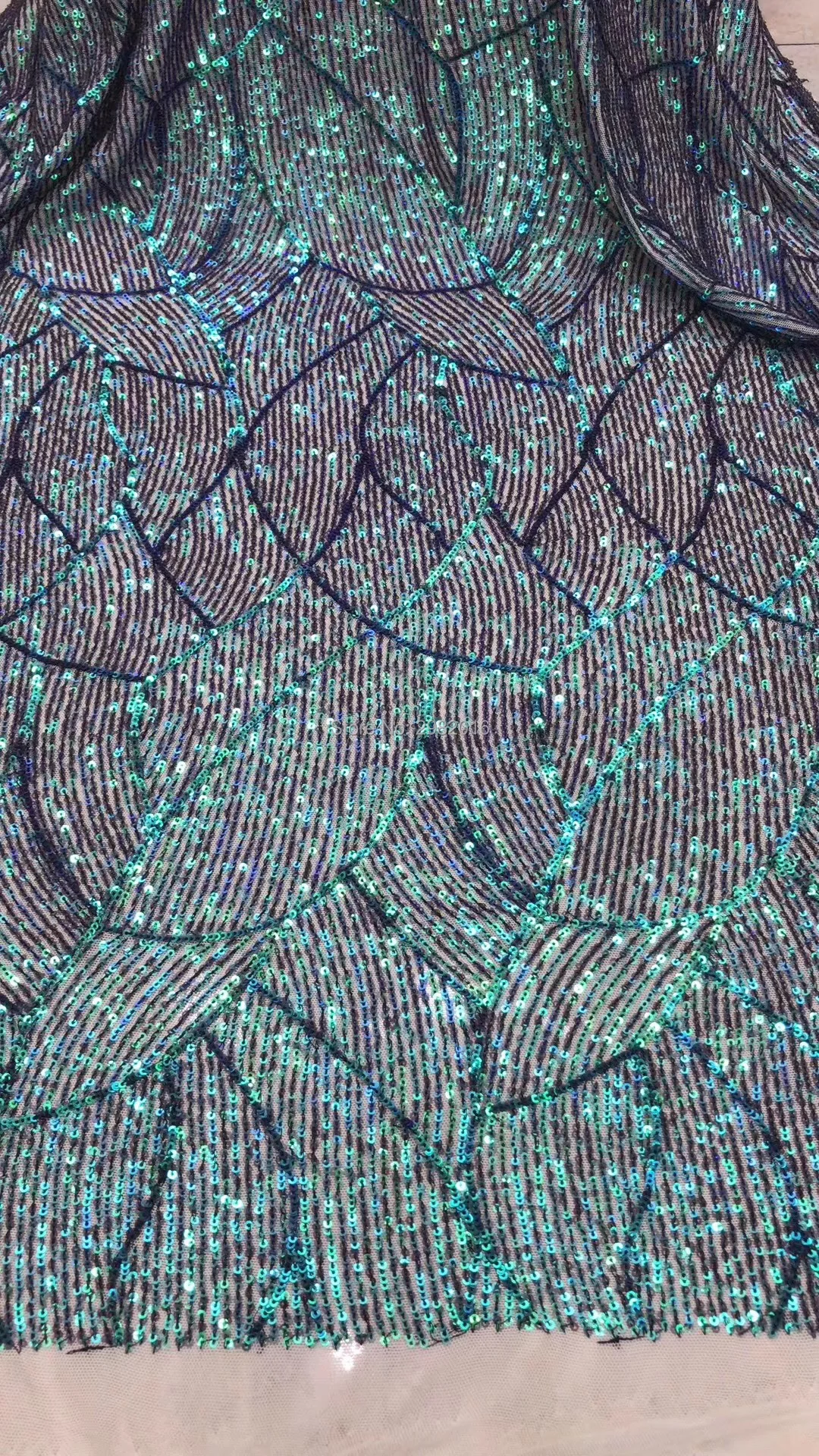 

African Lace Fabric With Sequins DYSZP53 Nigerian French Lace Fabrics 2020 High Quality Sequined For Wedding Dress