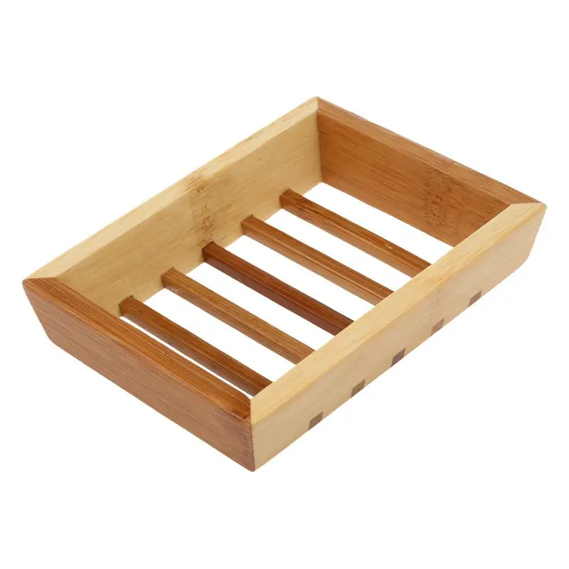2pcs Wooden Soap Dish Holder Tray Wood color | Дом и сад