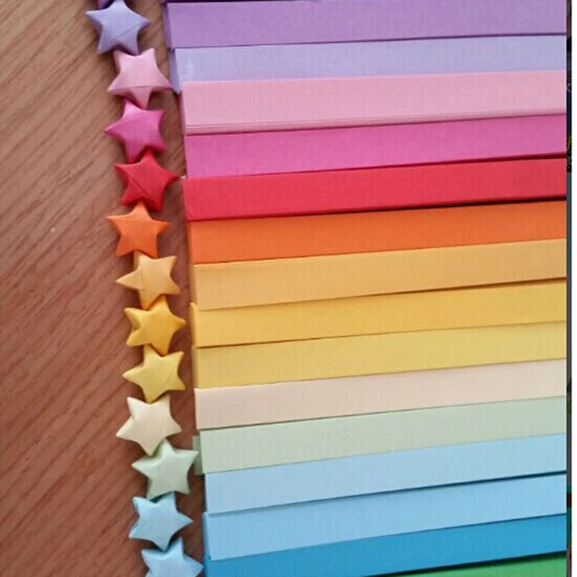 Origami Star Paper Strips - Fold Lucky Star Paper, DIY Homemade Art Craft  Paper