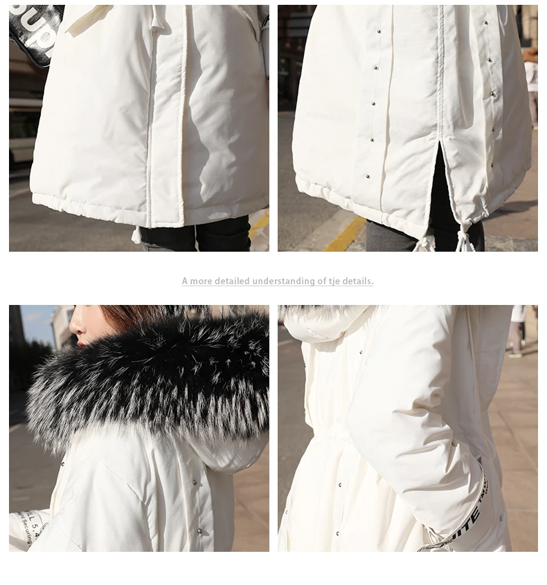 Tcyeek, Брендовое зимнее пальто для женщин, белый утиный пух, куртка, корейское пальто из натурального меха енота, женские длинные теплые пуховики, парки Hiver 19003