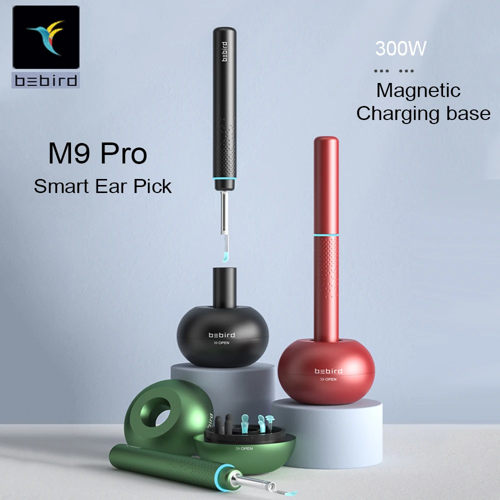 BEBIRD M9 Pro Otoscope Smart Visual Ear Cleaning Stick with 1080P HD Digital Endoscope for Earwax Cleaning Received A 4-axis Intelligent Gyroscope Black 