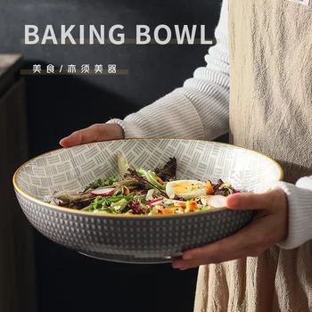 

Chinese Retro Style Under Glazed Ceramic Bowl High Capacity 600 To 1500ML China Porcelain Bowls Kitchen Utensils H192