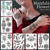 Personality Black Mandala Flower Body Art Water Transfer Waterproof Temporary Tattoo Sticker For Women Men Arm Fake Tattoos
