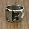 Punk US Size 7-15# 316L Stainless Steel Number 13 Letter Biker Ring Jewelry 5