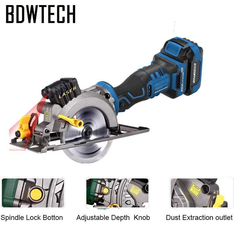 BDWTECH BT526 Мини Портативная 20 в электрическая Беспроводная циркулярная пила с