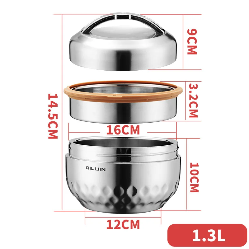 1300ML Unibird 1/1. 3L вакуумные фляжки из нержавеющей стали термос с подогревом еды коробка с двойным дном портативный термоконтейнер для еды для ребенка - Цвет: 1300ML