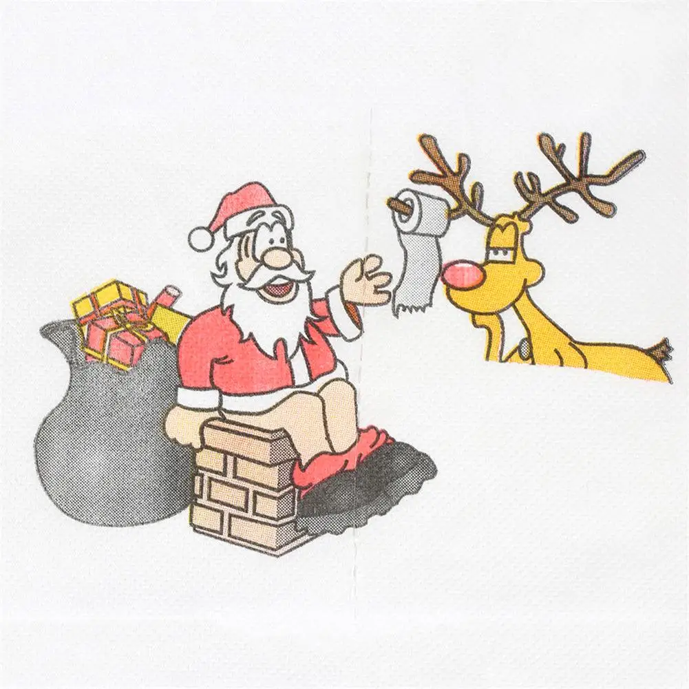 Christmas Roll Paper Christmas Pattern Series Roll Paper Prints Funny Toilet Paper#SO