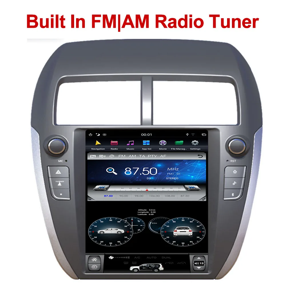 YAZH для Mitsubishi ASX 2010 2011 2012 2013 авто радио мультимедиа с ОС Android 8,1 10," ips дисплей Bluetooth 5,0 DSP