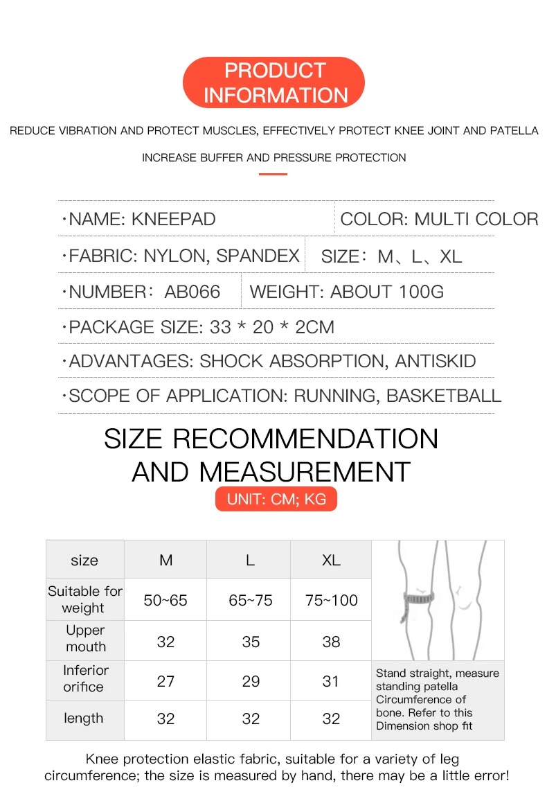 Thickening Knitting Football Volleyball Extreme Sports Knee Pads  