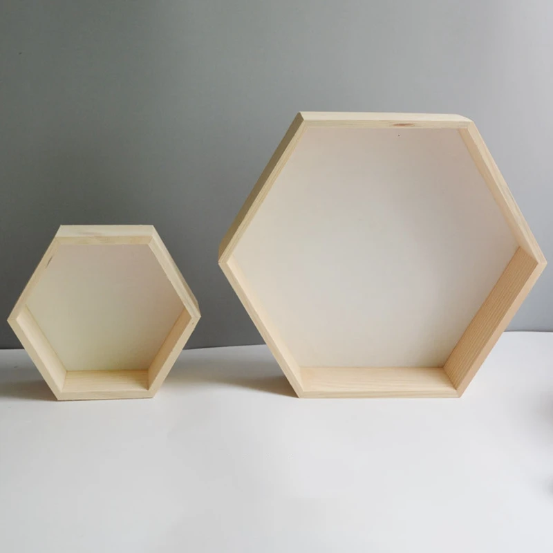 2 шт деревянная настенная стойка для хранения многофункциональная Шестигранная