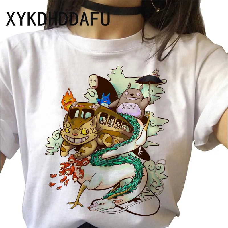 Totoro T Shirt Women Kawaii Studio Ghibli Harajuku Tshirt Summer Clothes Cute Female ulzzang T-shirt Top Tee japanese Print