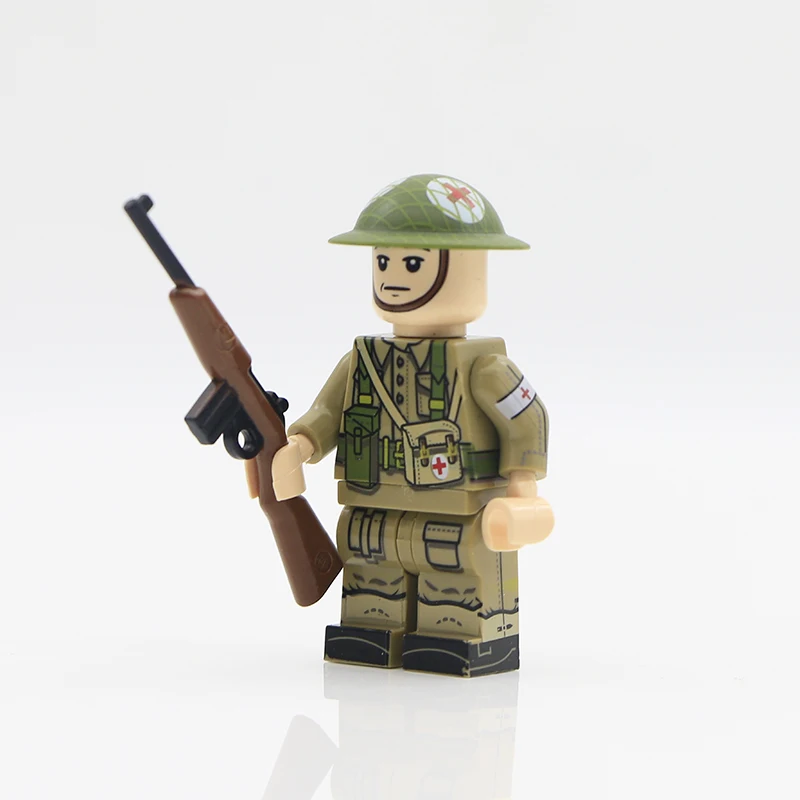 WW2 Британские Военные Конструкторы Военные Аксессуары английская армия сила фигурка с оружием медик кирпичики город полиция строительные игрушки для детей