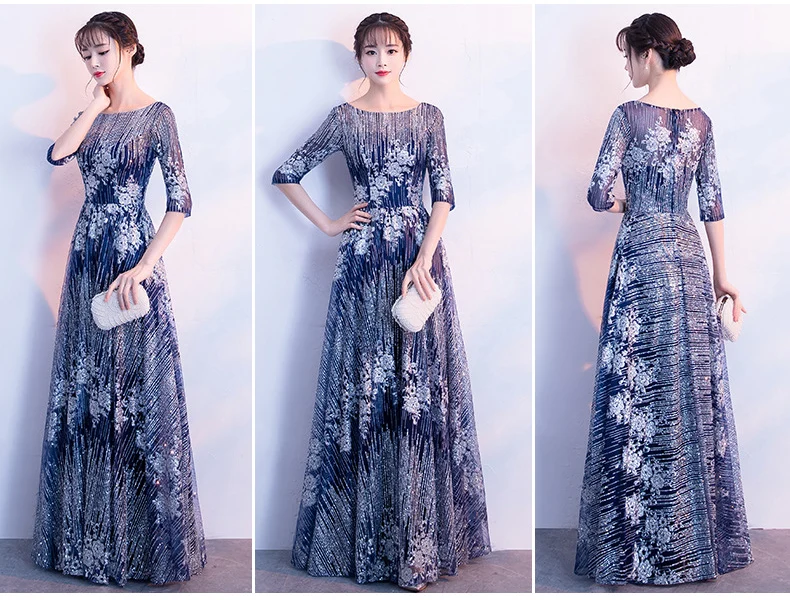 DEERVEADO Robe De Soiree полурукав вечернее платье длинное официальное вечернее платье для вечеринок DS502
