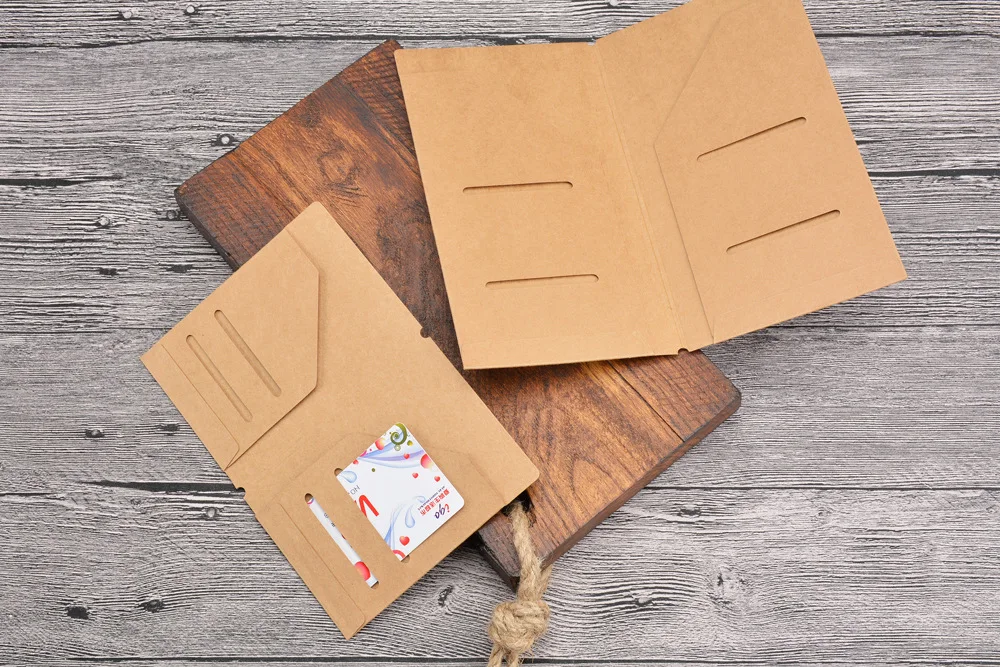 Kraft Papier Datei Halter Für Reise Journal Notebook Zubehör Vintage Retro Karte Tasche Lagerung Standard/Tasche/Pass/ – Detail 7
