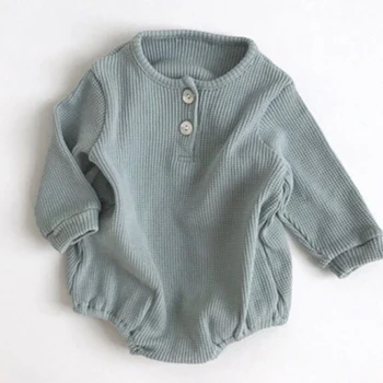 

2019 Simple Knit Bag Fart Conjoined Clothes Men And Women Baby Thread Open Collar Long-Sleeved Climax Autumn Clothing