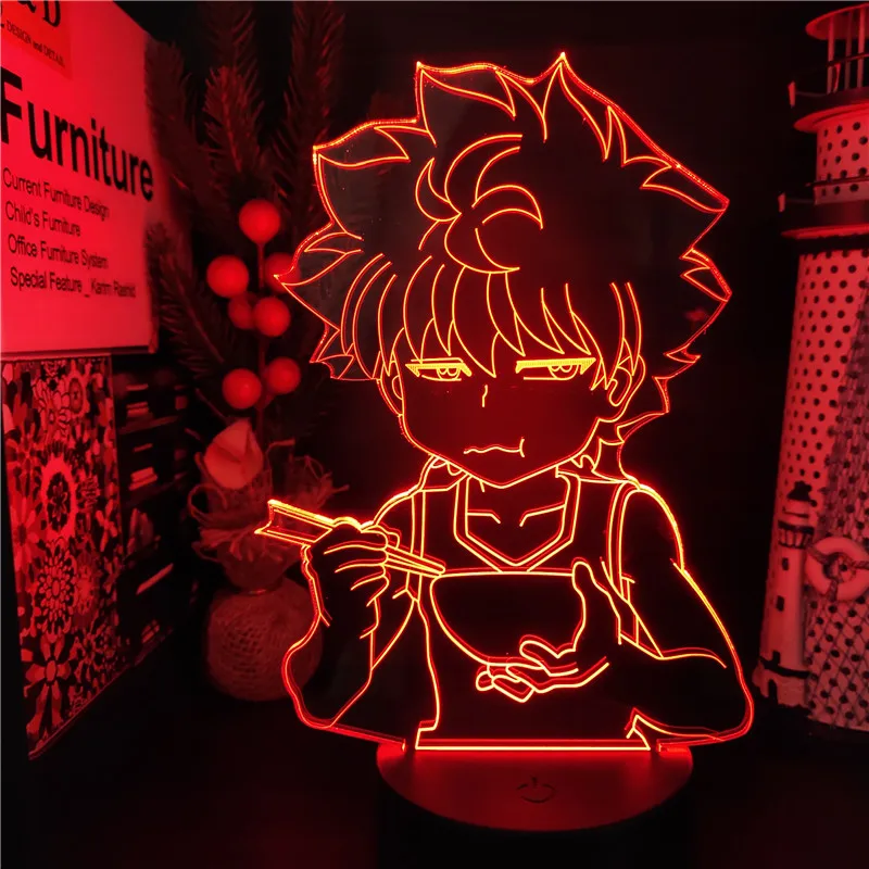 3D лампа HUNTER×HUNTER ночная с видением светодиодный сенсорный датчик цветной