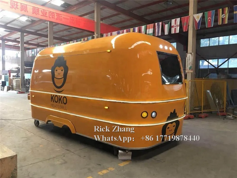 Очень популярные единый Airstream прицеп мобильный Еда тележка для продажи
