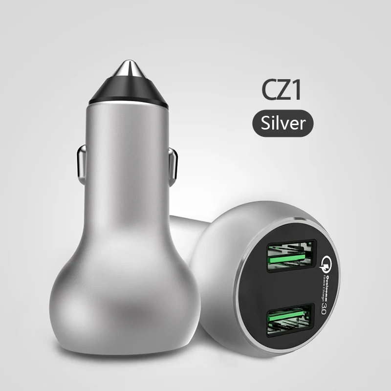 36 Вт Dual USB быстрое зарядное устройство QC 3,0 Автомобильное Зарядное устройство для iPhone samsung мобильного телефона 5В 3A Быстрая зарядка для телефона Xiaomi huawei - Тип штекера: CZ1 Silver