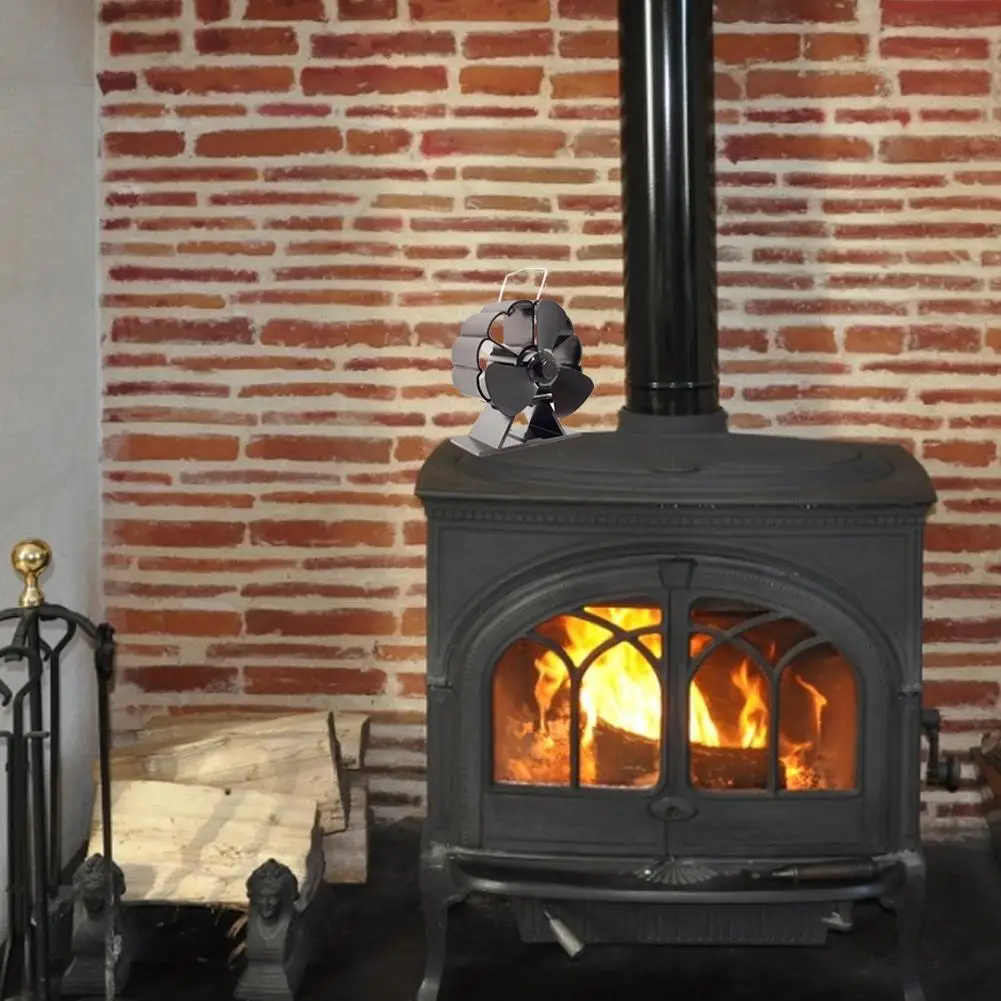 3 blade Fireplace Fan Environmentally Friendly Silent Heat-powered 3-blade Head Moving Mini Fireplace Fan #W0