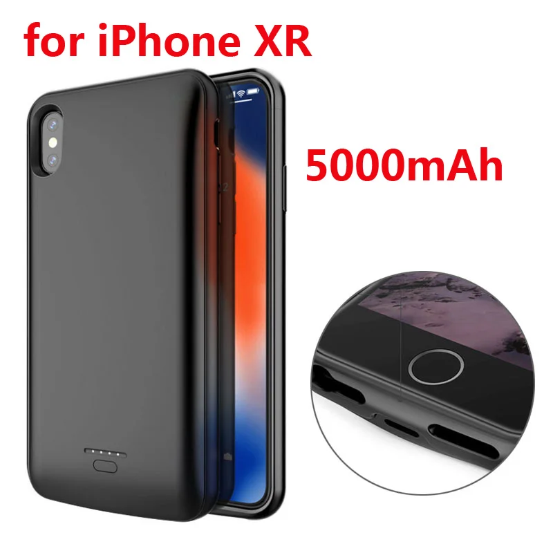 Ультра-тонкая батарея зарядное устройство чехол для iPhone X XS Max XR внешний аккумулятор чехол с аудио для iPhone 6 6S 7 8 Plus 5 5S SE - Цвет: For iPhone XR