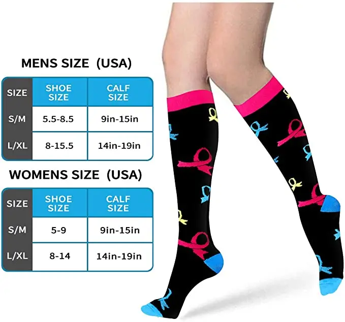New Compression Socks Knee High Fit For Medical Varicose Veins Medical Nursing Socks Running Men Women Travel Flight