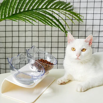 

New Dog Bowl Double Feeder Water Bowl Neck Protection Bowl 15 Degree Tilt Pet Bowl For Dog Cat