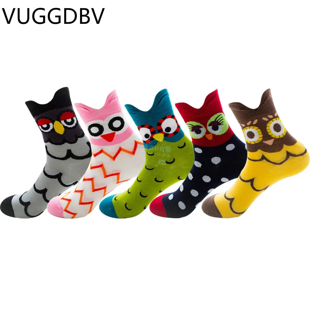 

socks calcetines mujer divertido skarpetki damskie chaussette femme Owl print socks women meia feminina socken damen harajuku