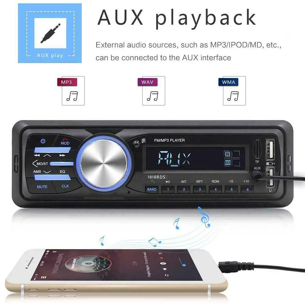1010RDS автомобильный стерео MP3-плеер Bluetooth FM AM радио USB 2,0 lcd Даш головное устройство