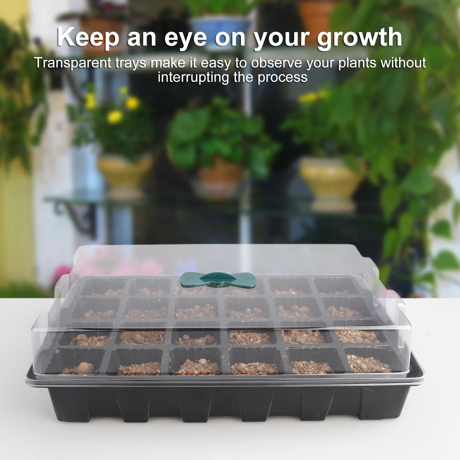 12/24 Cell Seedling Starter Tray Seed Germination Plants Propagation 3/10 Pcs 