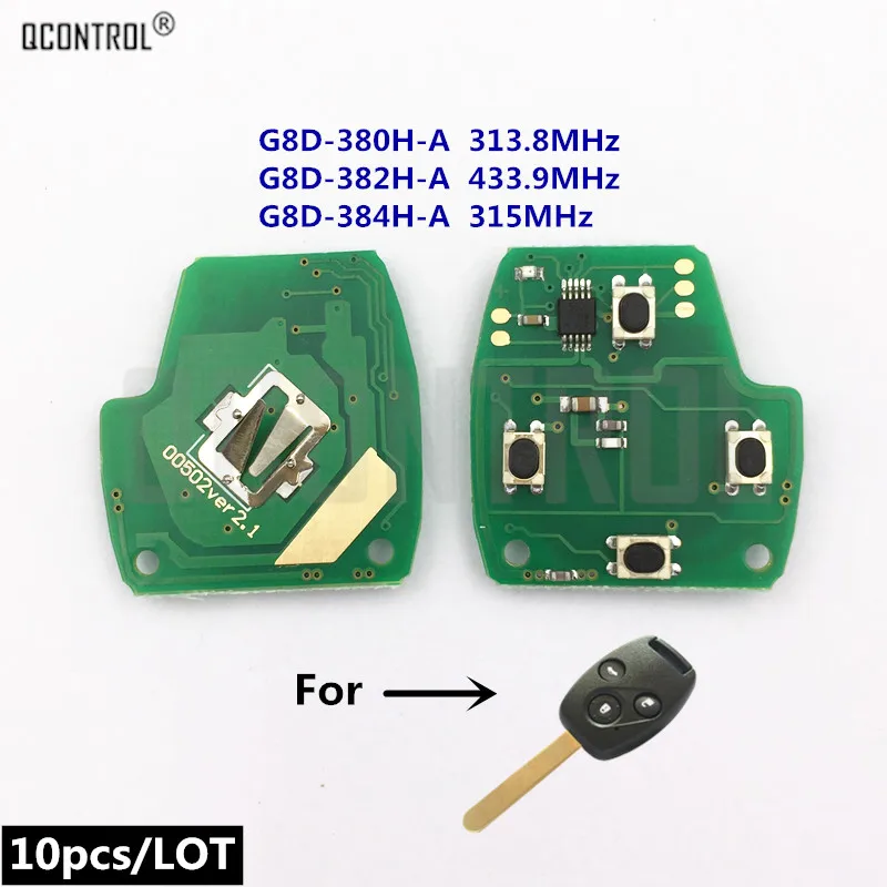 QCONTROL Автомобильный Дистанционный ключ электронная схемная плата для Honda для Accord CR-V HR-V подходит городской Джаз Odyssey Shuttle Civic 3 кнопки
