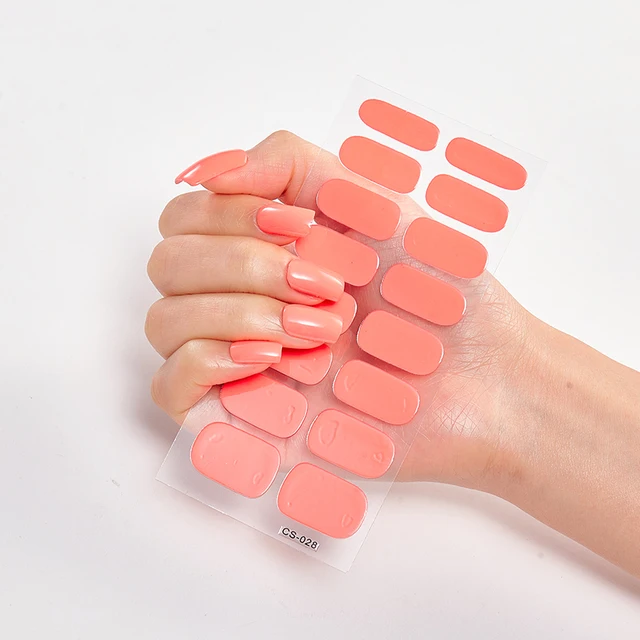 New Year Pure Color Nail Wrap DIY  Decals Plain Decor Stickers Nail Art Sticker Set Minimalist Nail Strip Christmas Nail Sticker CS-28