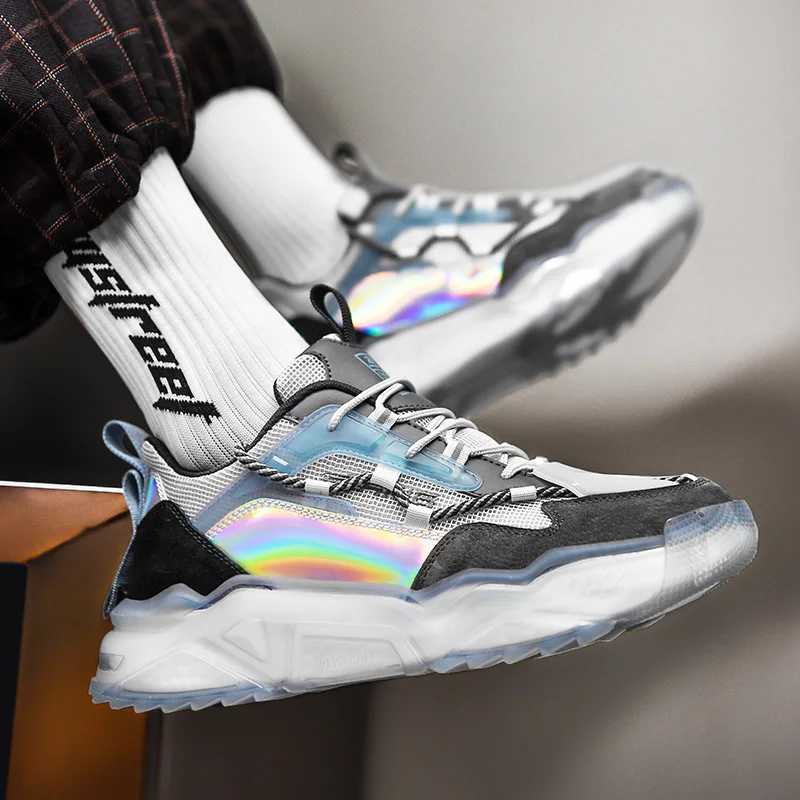 

Spring and autumn men's trendy thick-soled design casual shoes outdoor wear-resistant training shoes comfortable fitness shoes
