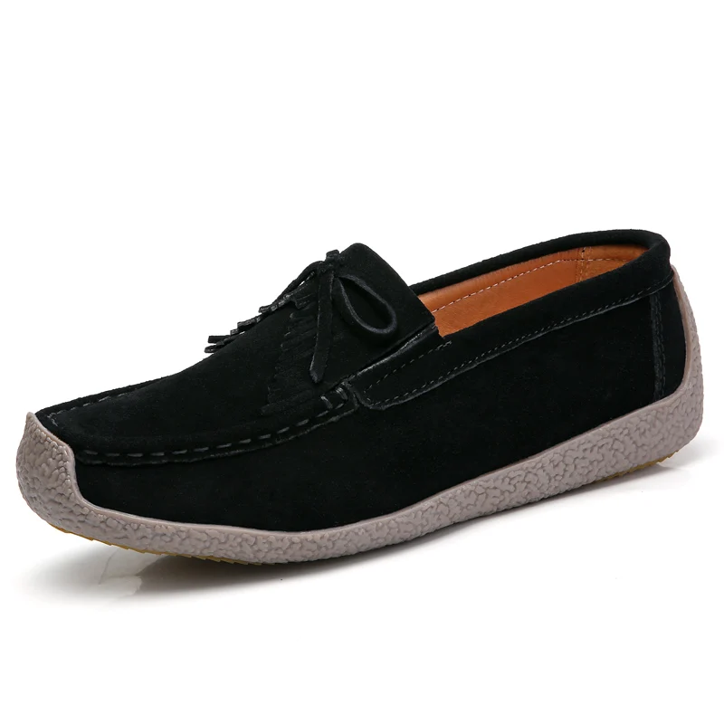tassel genuine leather shoes women italian fashion vulcanized loafers elegant dress ladies casual flats driving lady moccasins (7)