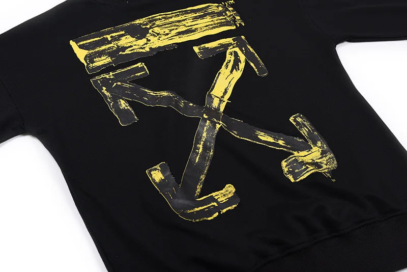19SS OFF-WHITE OW Explosion краска стрелка цветная линия с капюшоном Мужская Пара Толстовка