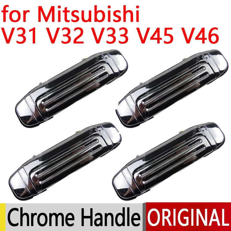 for Mitsubishi Pajero 2 Accessories Chrome Door Handle V31 V32 V33 V43 V44 V45 V46 1991-1999 1996 1998 1992 Sticker Car Styling |