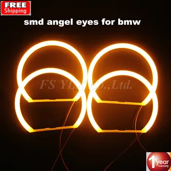

SMD LED Angel Eyes For BMW E46 Projector Cotton Yellow amber Car LED Angel Eye halo headlights for BMW E46 E36 E39 E38 4x131mm