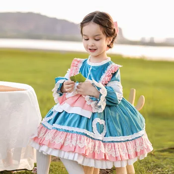 

Autumn and Winter Baby Children Dress Girl Birthday Party Dress Baby Girl Lace Bow Dress Baby Kids Clothes