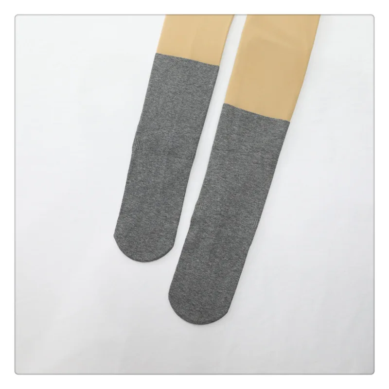 Light Grey Женские осенне-зимние двухслойные флисовые Колготки поддельные гольфы Ложные прозрачные Утягивающие колготки Япония vivi чулки обнаженные штаны - Цвет: Light Grey