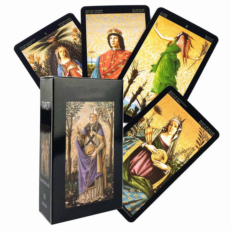 NEW Golden Tarot Cards Card Game Tarot Deck with Guidebook Board Game for Adult Family Oracle for Fate Divination 78 cards set holographic tarot cards foil oracle shadow deck divination collection golden rose tarot cards deck waite board game