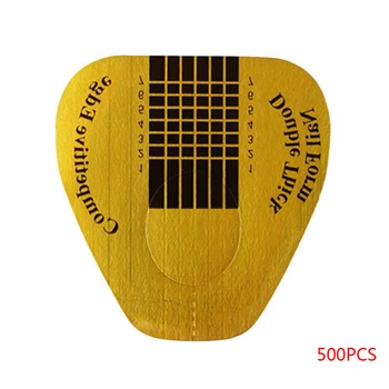 

500 pcs French Nail Form Tips Nail refers to gold rectangular paper tray phototherapy crystal nail extension paper tray