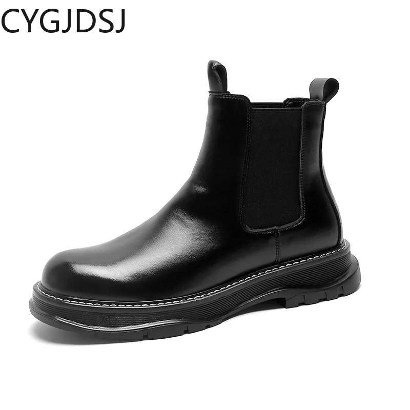 

Chelsea Boots Platform Boots Casuales Werkschoenen Leather Casual Shoes Chunky Boots Luxury Brand Designer Ankle Boots ботинки