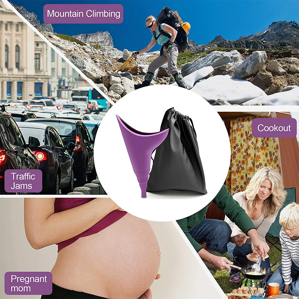 Portable Reusable Urinal Funnel with Extension Tube Urinal Standing Up to Pee Funnel For Camping,Hiking Female Urination Device 5