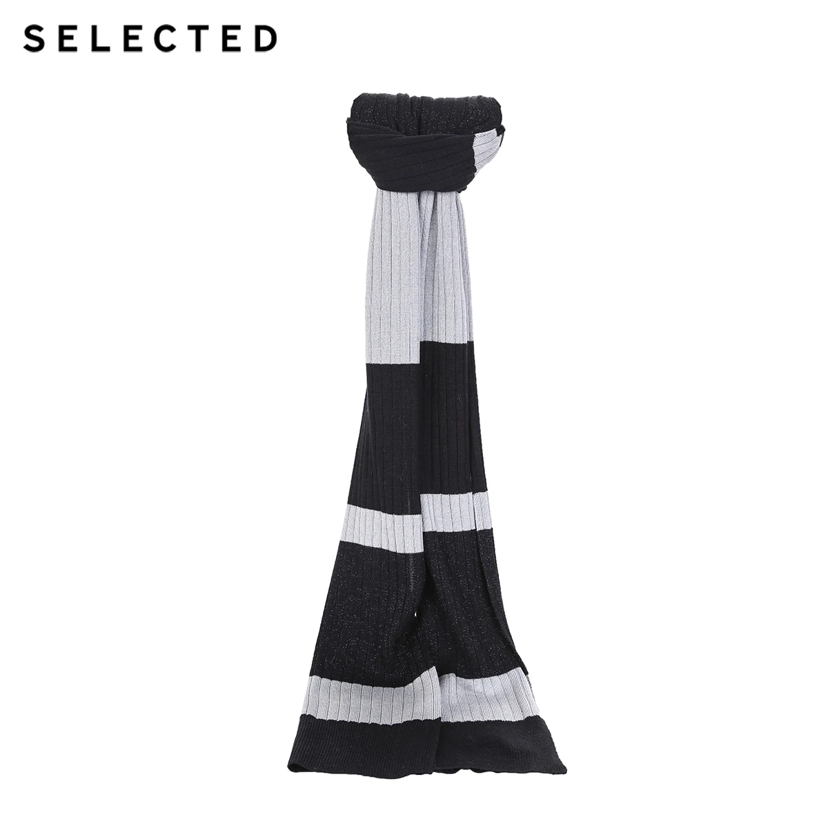 Отборный женский полосатый шарф из шерсти A | 41846G504 - Цвет: LIGHT BLUE