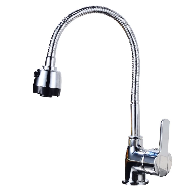 Хромированный латунный Смеситель для кухни, смеситель для раковины, пружина для крана, двойной поворотный кран, смеситель для раковины, смесители для ванной комнаты, горячая холодная вода