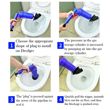 

Hot Sink Cleaning Air Power Drain Blaster Tool High Pressure Powerful Manual Sink Plunger Opener Cleaner Pump For Toilets Bathro