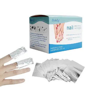 

50PCS Nail Tin Paper Nail Art Cotton Block Aluminum Foil Absorbing Acrylic Gel Polishing Cleansing Remover Wraps